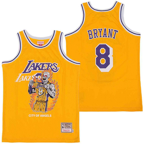 Men's Los Angeles Lakers #8 Kobe Bryant skeleton Stitched Jersey