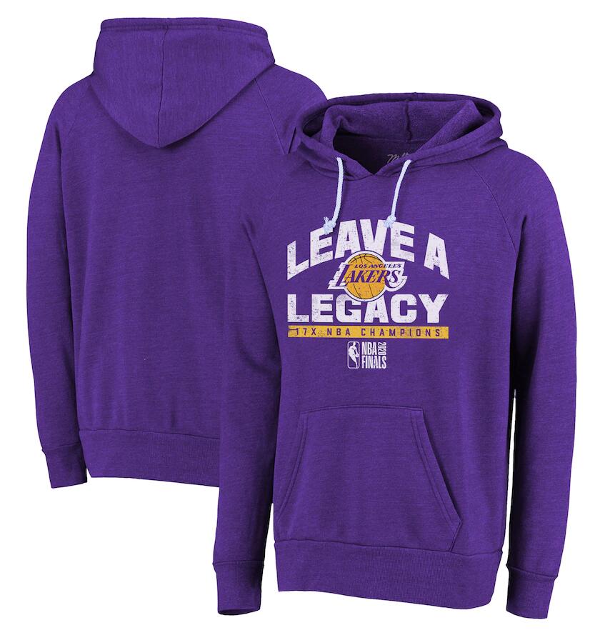 Men's Los Angeles Lakers Purple 2020 NBA Finals Champions Tri Blend Pullover Hoodie