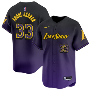 Men's Los Angeles Lakers Vapor Baseball Jersey - All Stitched 2024-25 City  33 Kareem Abdul-Jabbar
