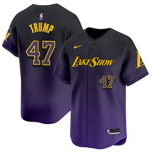Men's Los Angeles Lakers Vapor Baseball Jersey - All Stitched 2024-25 City  47 Donald Trump