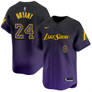 Men's Los Angeles Lakers Vapor Baseball Jersey - All Stitched 2024-25 City 24 Kobe Bryant