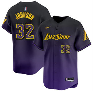 Men's Los Angeles Lakers Vapor Baseball Jersey - All Stitched 2024-25 City 32 Magic Johnson