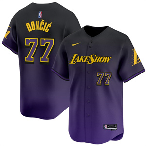 Men's Los Angeles Lakers Vapor Baseball Jersey - All Stitched 2024-25 City 77 Luka Don?i?