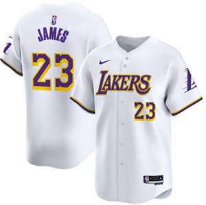 Men's Los Angeles Lakers Vapor Baseball Jersey - All Stitched Association  LeBron James 23