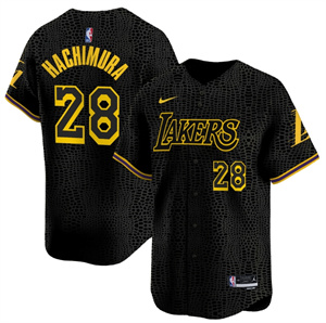 Men's Los Angeles Lakers Vapor Baseball Jersey - All Stitched Black 28 Rui Hachimura