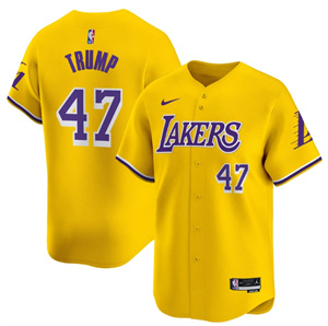 Men's Los Angeles Lakers Vapor Baseball Jersey - All Stitched Icon  Donald Trump 47