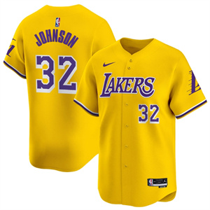 Men's Los Angeles Lakers Vapor Baseball Jersey - All Stitched Icon  Magic Johnson 32