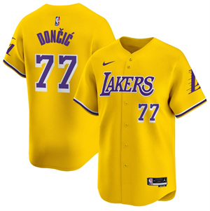 Men's Los Angeles Lakers Vapor Baseball Jersey - All Stitched Icon 77 Luka Don?i?