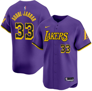 Men's Los Angeles Lakers Vapor Baseball Jersey - All Stitched Statement Kareem Abdul-Jabbar 33