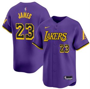 Men's Los Angeles Lakers Vapor Baseball Jersey - All Stitched Statement LeBron James 23