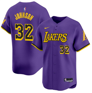 Men's Los Angeles Lakers Vapor Baseball Jersey - All Stitched Statement Magic Johnson 32