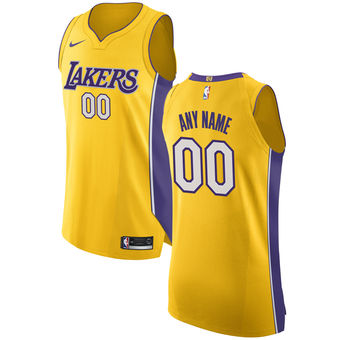 Men's Los Angeles Lakers Yellow Custom Jersey