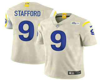 Men's Los Angeles Rams #9 Matthew Stafford Cream 2021 NEW Vapor Untouchable Stitched NFL Nike Limited Jersey