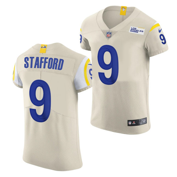 Men's Los Angeles Rams #9 Matthew Stafford Nike Bone Vapor Limited Football Jersey