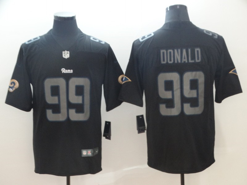 Men's Los Angeles Rams #99 Aaron Donald Nike Fashion Impact Black Color Rush Limited Jersey