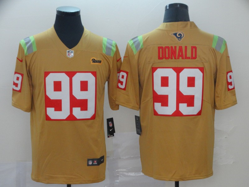 Men's Los Angeles Rams #99 Aaron Donald Nike NFL Gold City Edition Vapor Limited Jersey