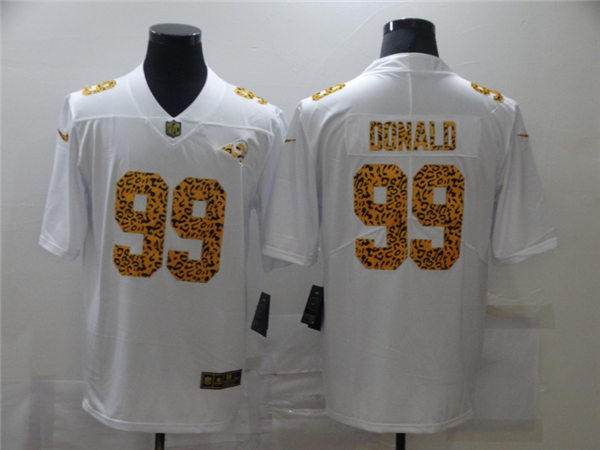 Men's Los Angeles Rams #99 Aaron Donald White Nike Leopard Fashion Football Jersey