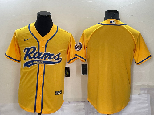 Men's Los Angeles Rams Blank Yellow Stitched Jersey