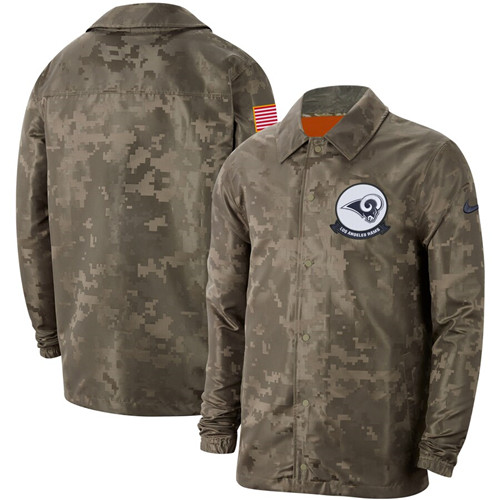 Men's Los Angeles Rams Nike Camo 2019 Salute To Service Sideline Full Zip Lightweight Jacket
