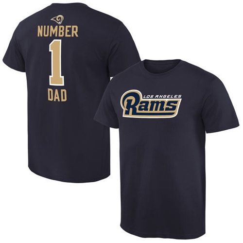 Men's Los Angeles Rams Pro Line College Number 1 Dad T-Shirt Navy
