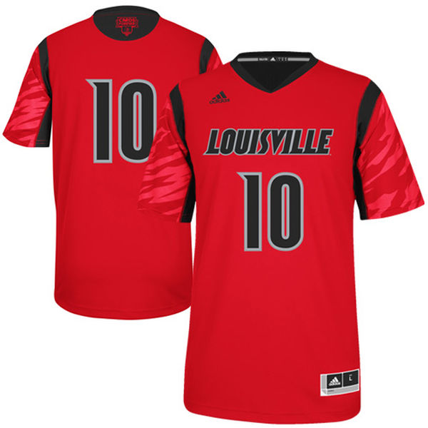 Men's Louisville Cardinals #10 Red Basketball Jersey