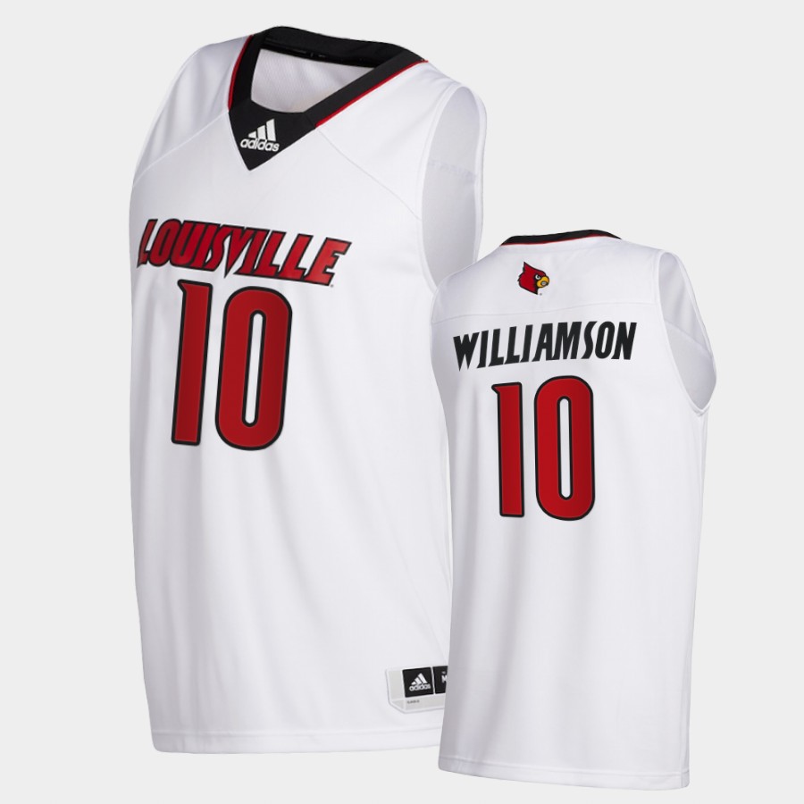 Men's Louisville Cardinals #10 Samuell Williamson  Adidas  2020 White Basketball Jersey