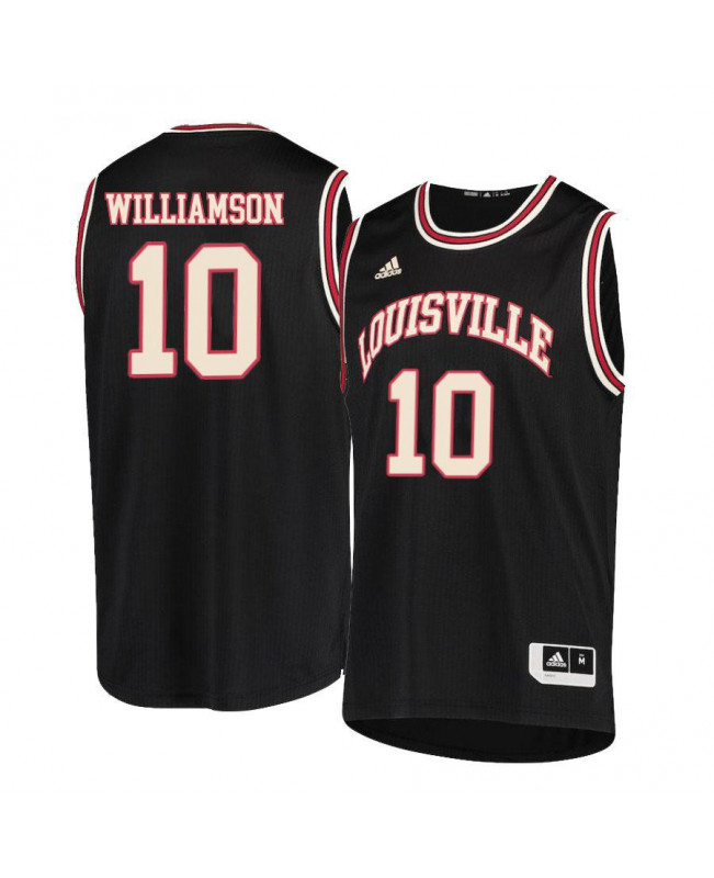 Men's Louisville Cardinals #10 Samuell Williamson  Adidas Black Round Neck Retro Basketball Jersey