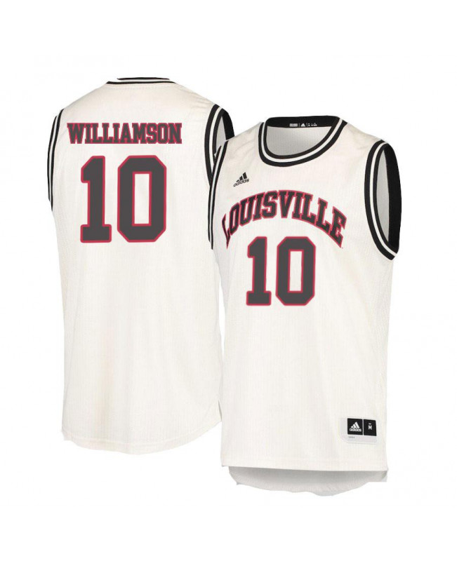 Men's Louisville Cardinals #10 Samuell Williamson  Adidas White Round Neck Retro Basketball Jersey