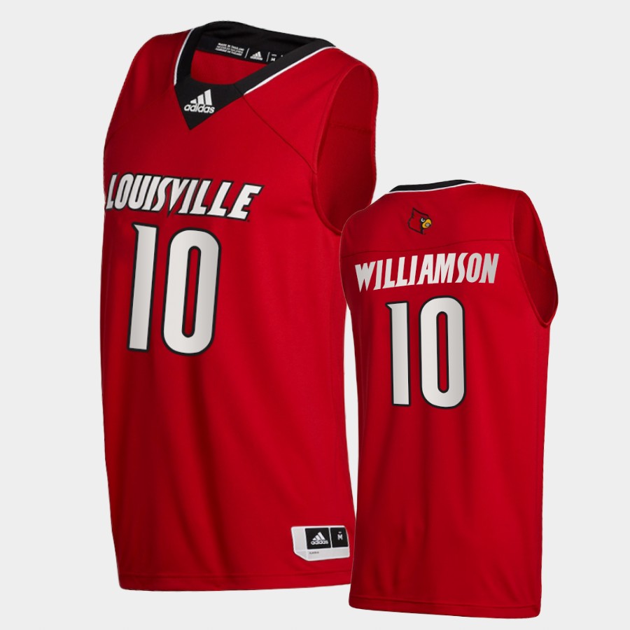 Men's Louisville Cardinals #10 Samuell Williamson Adidas 2020 Red Basketball Jersey