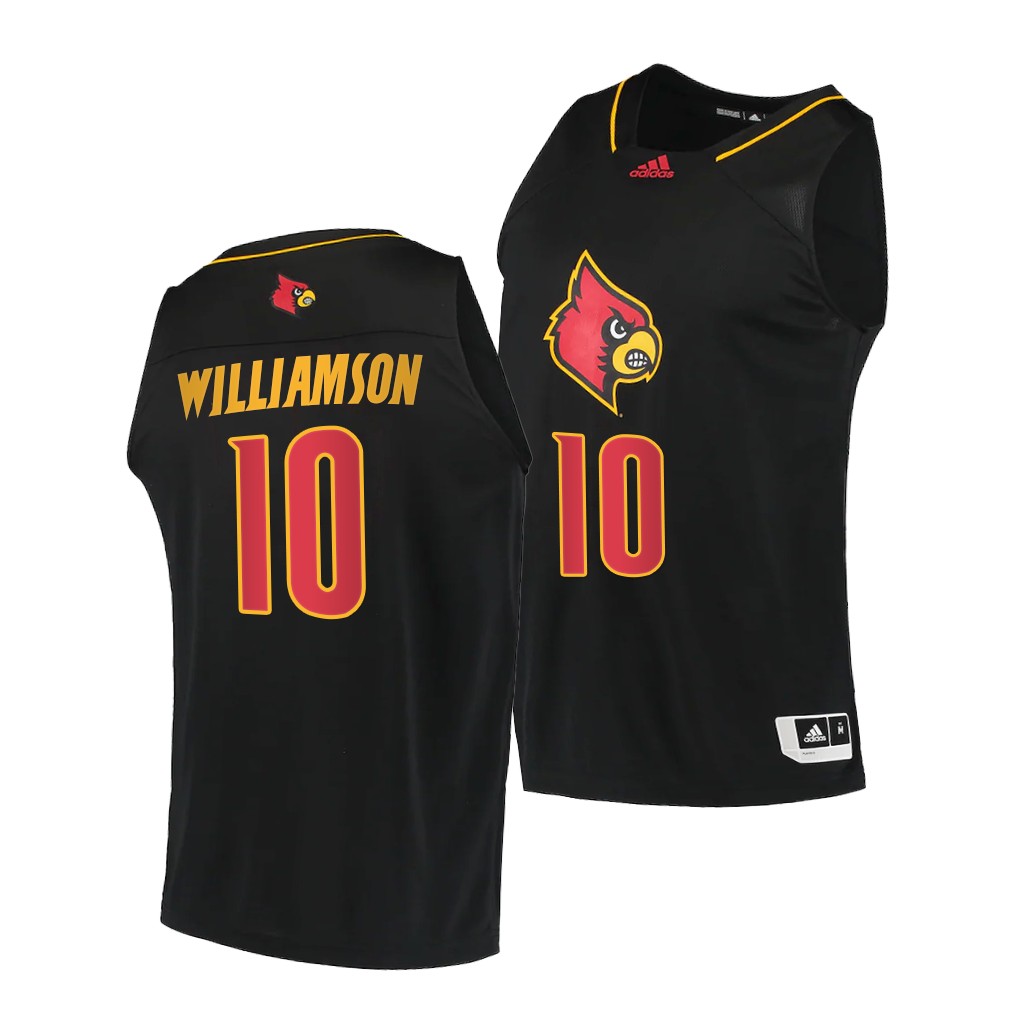 Men's Louisville Cardinals #10 Samuell Williamson Adidas 2021 Black Alternate College Basketball Jersey