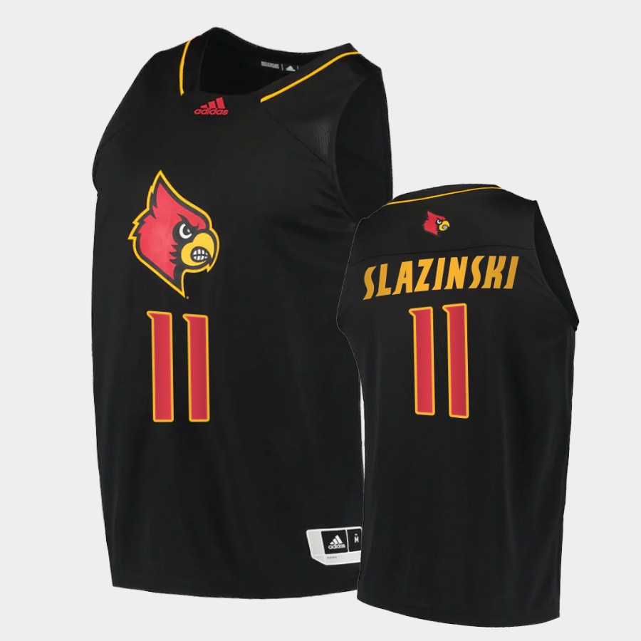 Men's Louisville Cardinals #11 Quinn Slazinski Adidas 2021 Black Alternate College Basketball Jersey