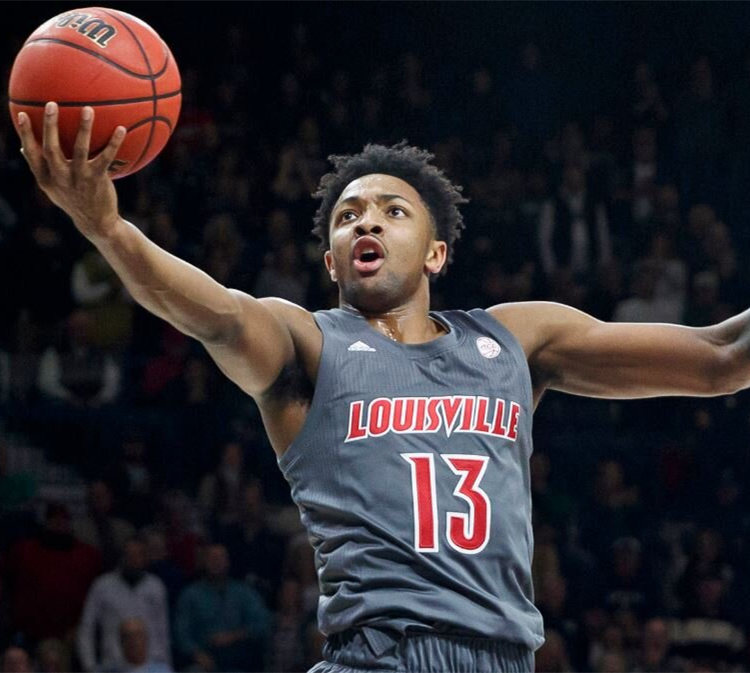 Men's Louisville Cardinals #13 David Johnson Adidas  2020 Grey Basketball Jersey