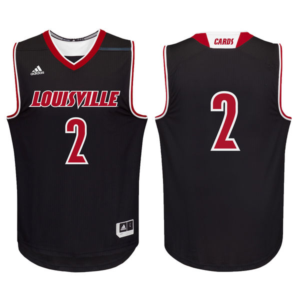 Men's Louisville Cardinals #2 Black Basketball Jersey