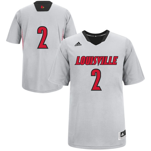 Men's Louisville Cardinals #2 Gray Basketball Jersey