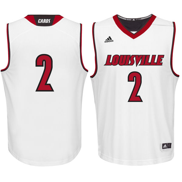 Men's Louisville Cardinals #2 White Basketball Jersey