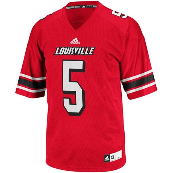 Men's Louisville Cardinals #5 Teddy Bridgewater Red Football Jersey