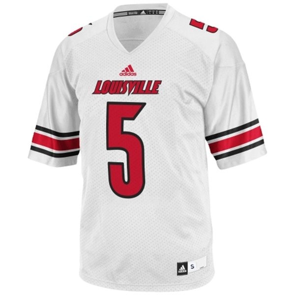 Men's Louisville Cardinals #5 Teddy Bridgewater White Football Jersey