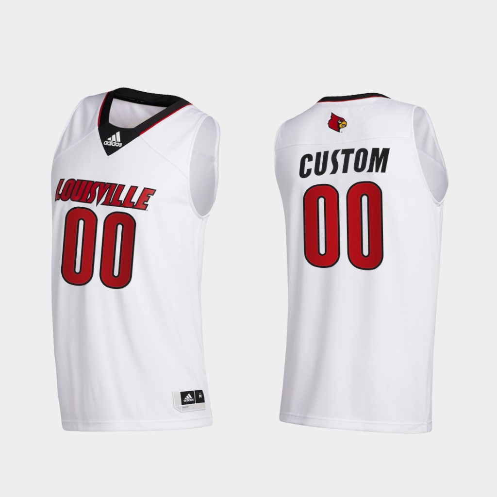 Men's Louisville Cardinals Custom Adidas 2020 White Basketball Jersey