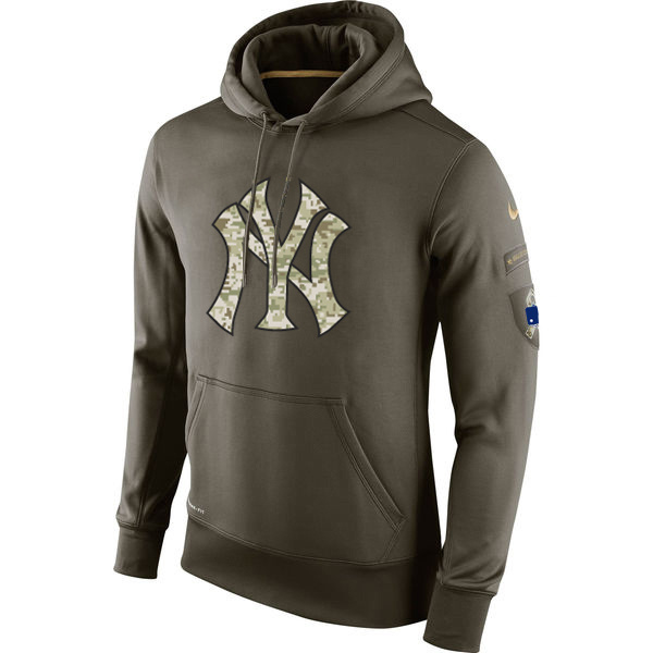 Men's MLB New York Yankees Nike Olive Salute To Service KO Performance Hoodie