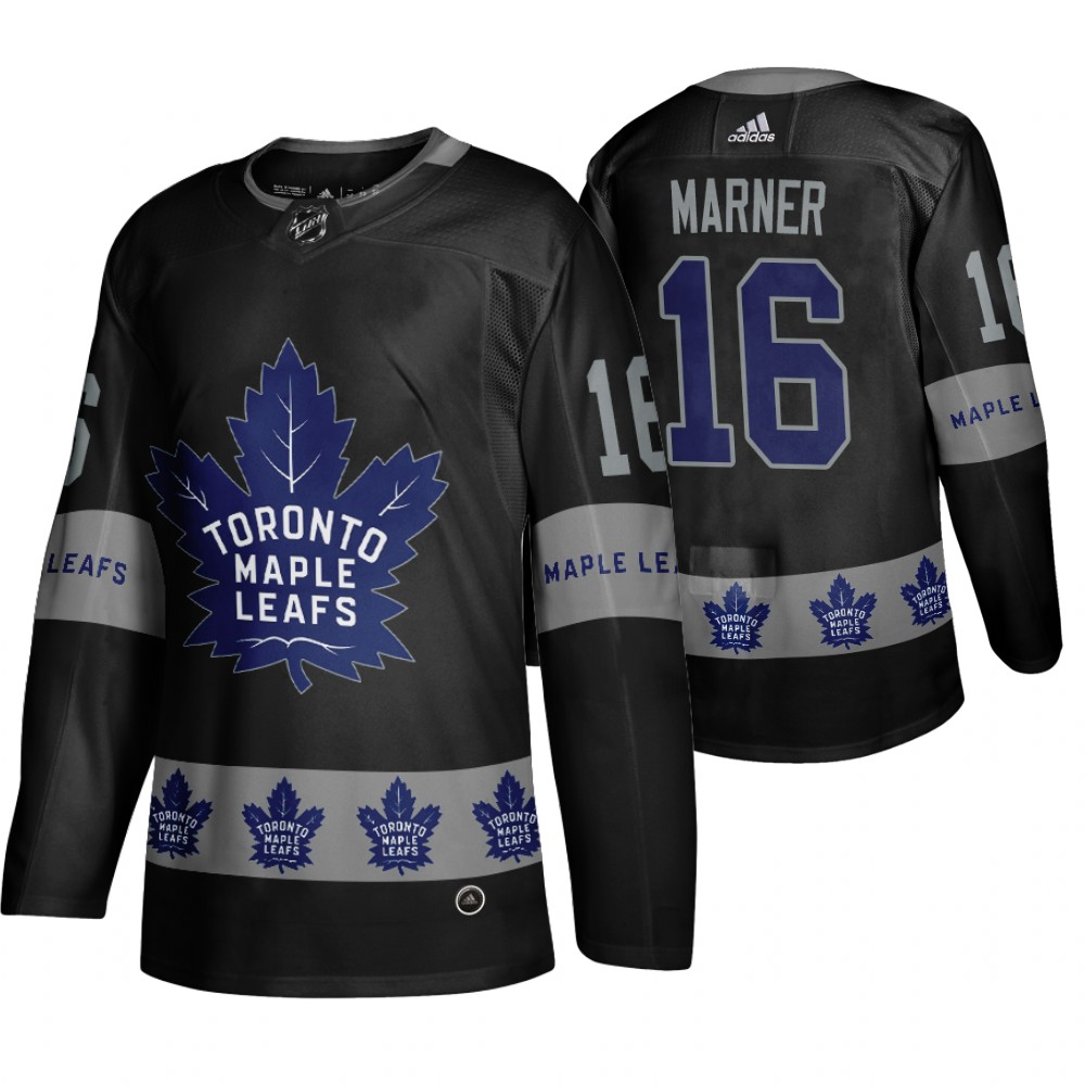 Men's Maple Leafs #16 Mitch Marner Logo sleeve Breakaway Jersey Black