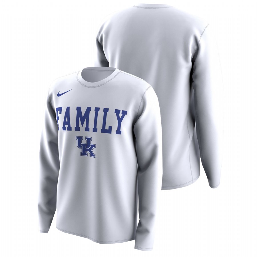 Men's March Madness White Legend Basketball Long Sleeve Family on Court Kentucky Wildcats T-Shirt