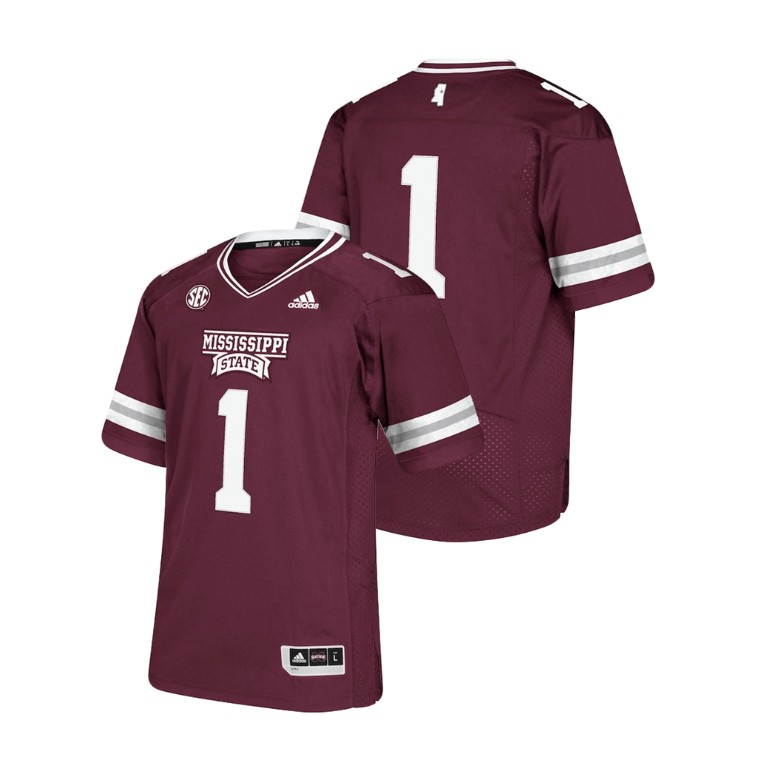 Men's Maroon Adidas College Football Mississippi State Bulldogs Premier Jersey