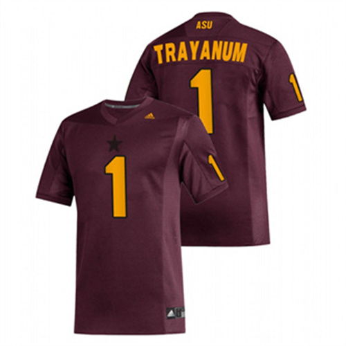 Men's Maroon Arizona State Sun Devils DeaMonte Trayanum Replica Football Jersey