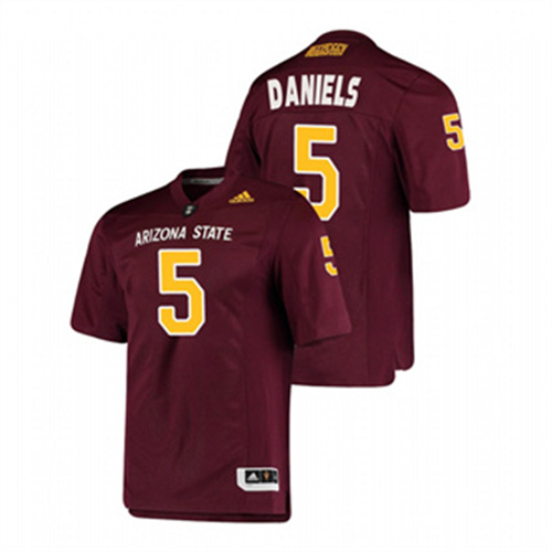 Men's Maroon Arizona State Sun Devils Jayden Daniels College Football Premier Jersey