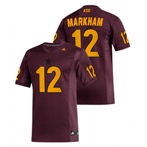 Men's Maroon Arizona State Sun Devils Kejuan Markham Replica Football Jersey