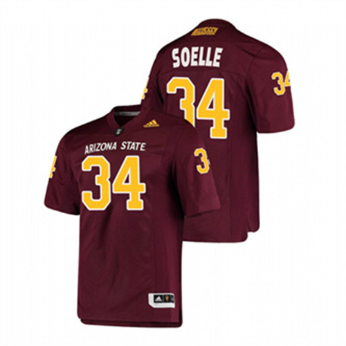 Men's Maroon Arizona State Sun Devils Kyle Soelle College Football Premier Jersey