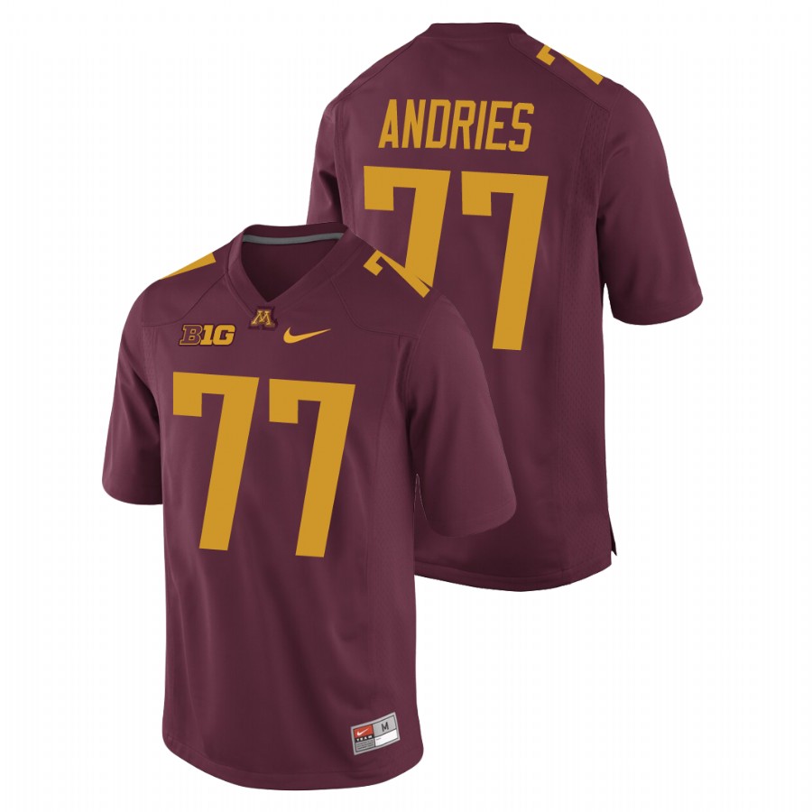 Men's Maroon Minnesota Golden Gophers Blaise Andries Replica College Football Jersey