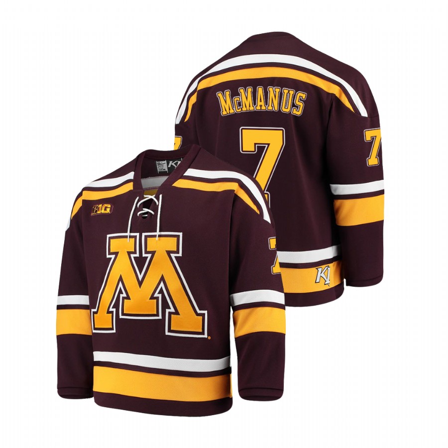 Men's Maroon Minnesota Golden Gophers Brannon McManus 2021 Big Ten Hockey Tournament Champions Replica Jersey