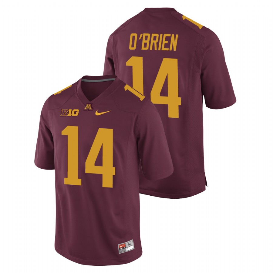 Men's Maroon Minnesota Golden Gophers Casey O'Brien Replica College Football Jersey