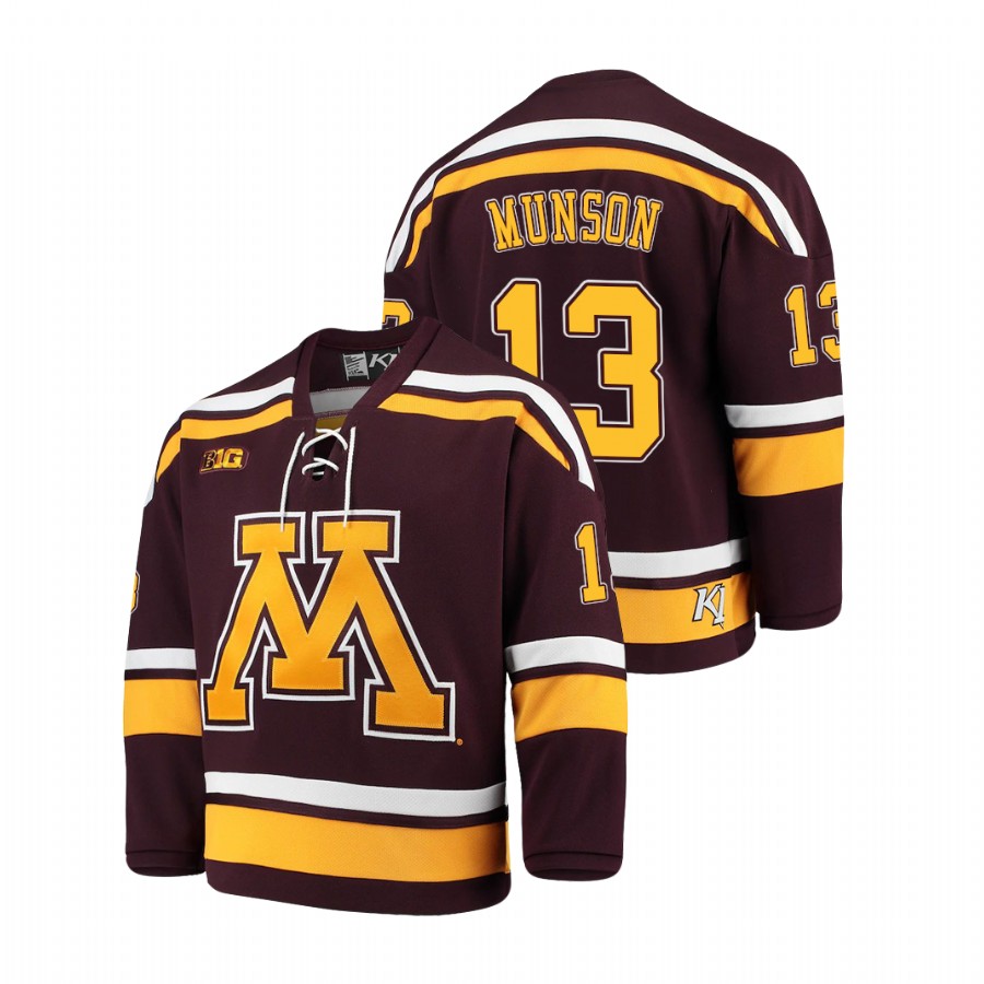 Men's Maroon Minnesota Golden Gophers Cullen Munson 2021 Big Ten Hockey Tournament Champions Replica Jersey